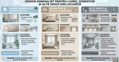 Design minimalist pentru living, dormitor si alte spatii din locuinta